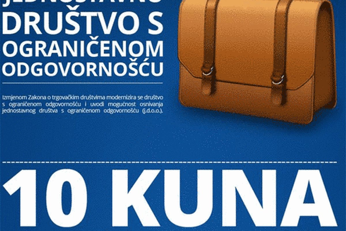 Od danas znatno jeftinije, lakše i brže osnivanje tvrtki!