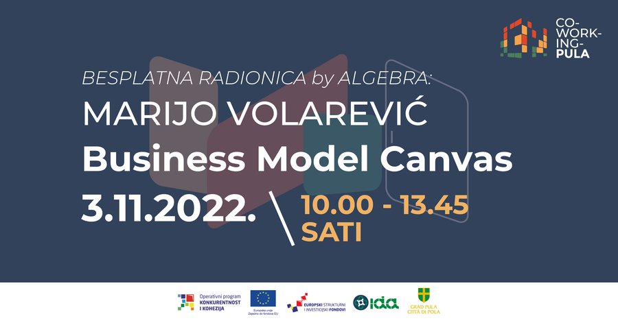 Poziv na besplatnu radionicu 'Business Model Canvas' u sklopu projekta Coworking Pula