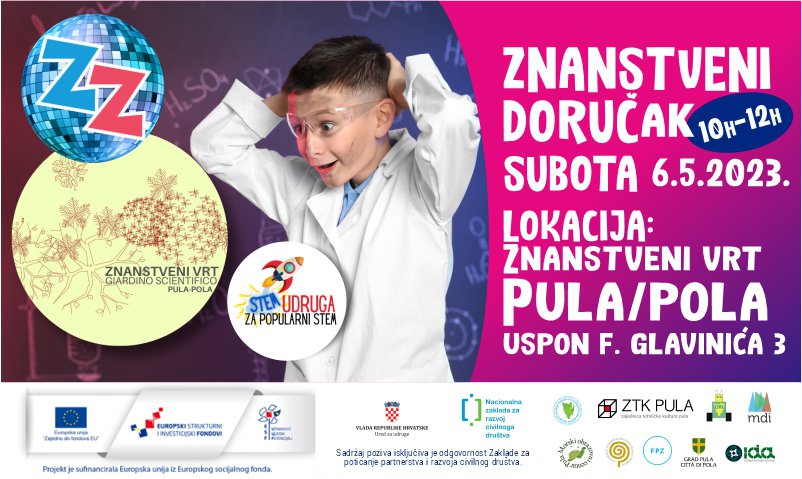Uz Zemlju Zabave, u Znanstvenom vrtu u Puli ove subote očekuje vas i predstavljanje Astronomskog društva i predavanje o meteorologiji